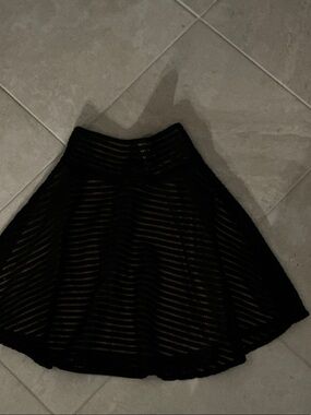 Gracia Black Striped Circle Skirt